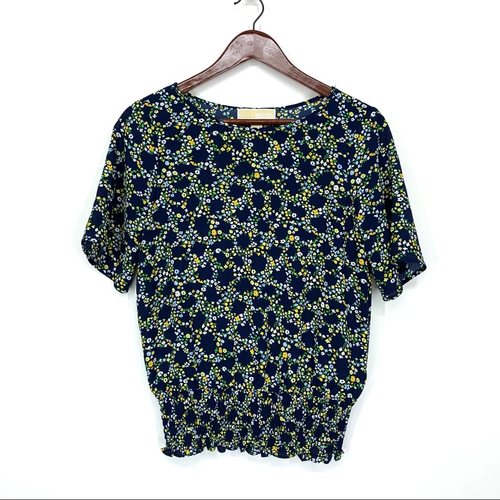 Michael Kors Mini Flower Prink Smocked Hem New Size Extra Small